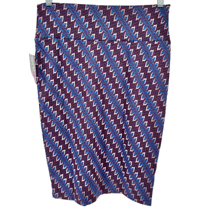 LuLaRoe Cassie Skirt Womens M Purple Blue Gray Graphic Print NWT