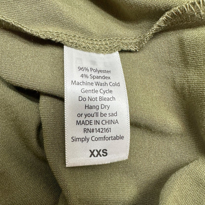 LuLaRoe Retired Julia Dress XXS Olive Green Beige Raglan SS Form Fit NWT