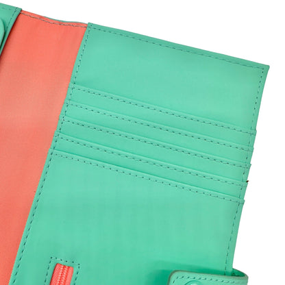 Happy Jackson Travel Document Holder Teal Vinyl Padded Snap Closure Pockets NWT