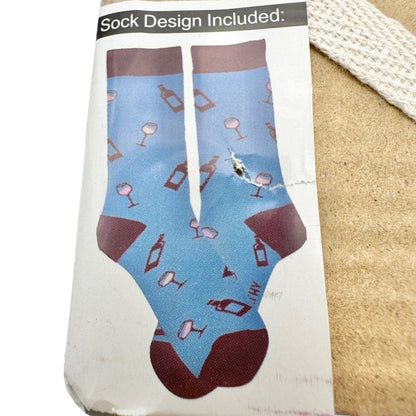 Primitives by Kathy Box Sign & Sock Set Sign 4.5 x3 Burgundy This Wine Socks NIB