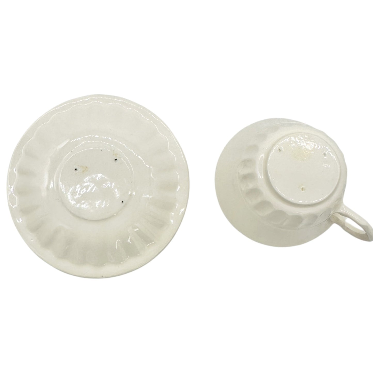 Childrens 17 Piece Ceramic Tea Set With Blue Interiors and White Exterior Design