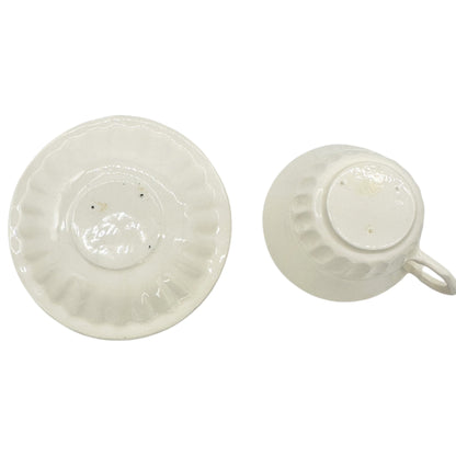 Childrens 17 Piece Ceramic Tea Set With Blue Interiors and White Exterior Design