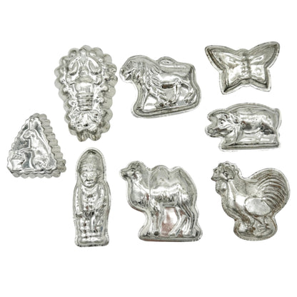 Vintage Aluminum Animal and Figure Candy Molds Set Of 8 Candy Making or Crafting