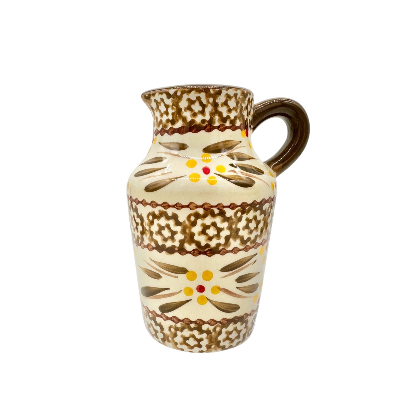 Ceramic Salt and Pepper Jars With Metal Holder Rustic Temp-Tations Brown 4.5”H