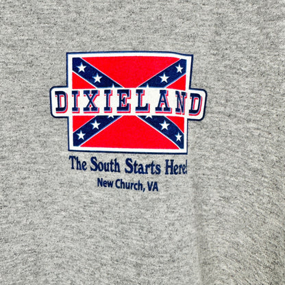 Gildan T-Shirt Unisex 2XL Gray Dixieland The South Starts Here New Church VA