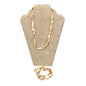 Abalone 18 inch Necklace and 9 inch Bracelet Silvertone Jewelry Set