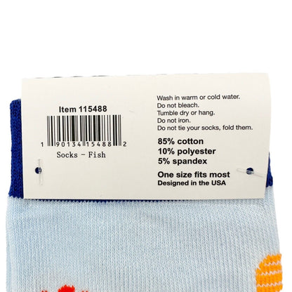 Primitives by Kathy Box Sign & Sock Set Sign 4.5 x3 inch Blue Just Keep Swimming