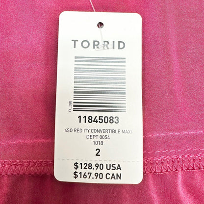 Torrid Size 2 Convertible Maxi Dress Red Sleeveless Tube Top