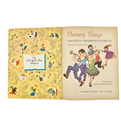 1959 Little Golden Book Nursery Songs 14 Childhood Favs Saviozzi Illustrations