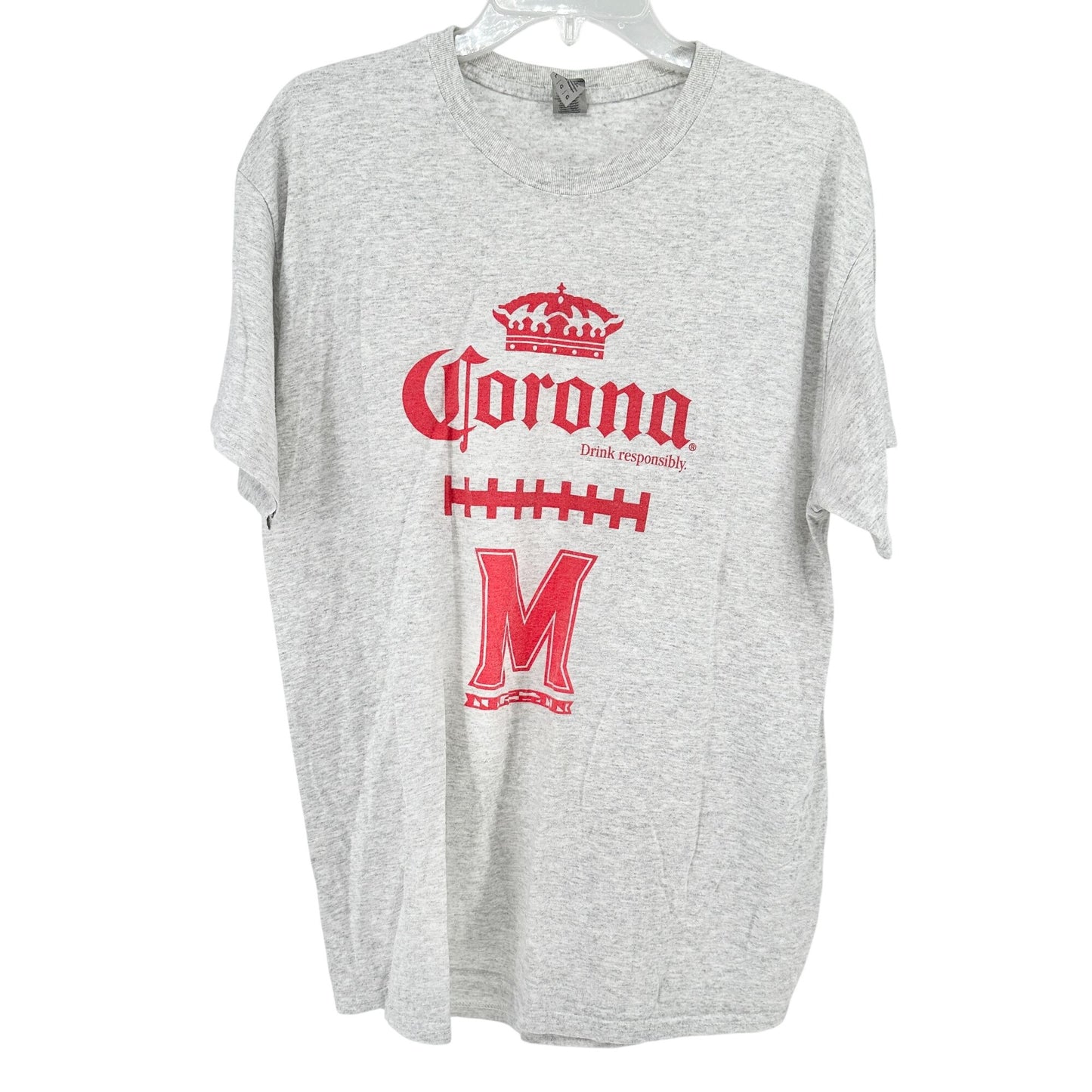Corona University of Maryland Football Graphic Tee L Gray Gildan DryBlend Cotton