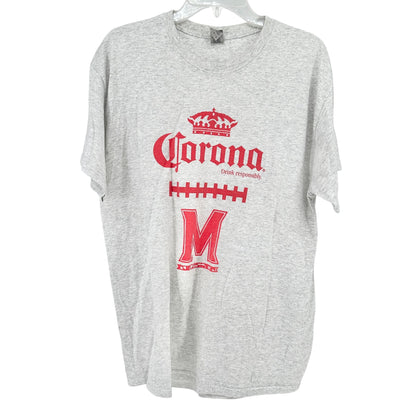 Corona University of Maryland Football Graphic Tee L Gray Gildan DryBlend Cotton