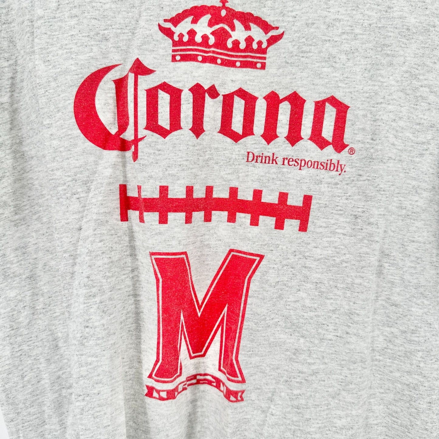 Corona University of Maryland Football Graphic Tee L Gray Gildan DryBlend Cotton