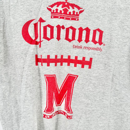 Corona University of Maryland Football Graphic Tee L Gray Gildan DryBlend Cotton