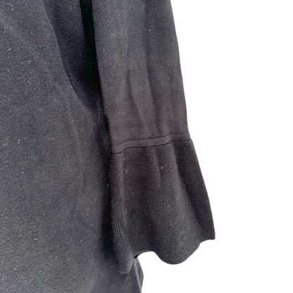 Charter Club Sweater Womens Medium Black Open Front Scalloped Edges 3/4 Sleeve