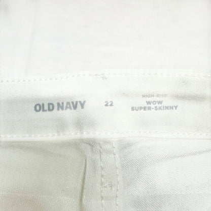 Old Navy WOW Super Skinny Denim Pants Womens 22 White High-Rise Stretchy NWT