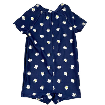 Old Navy 18-24 mos Swimsuit Navy with Daisy Design Full Coverage 3/4 Zip