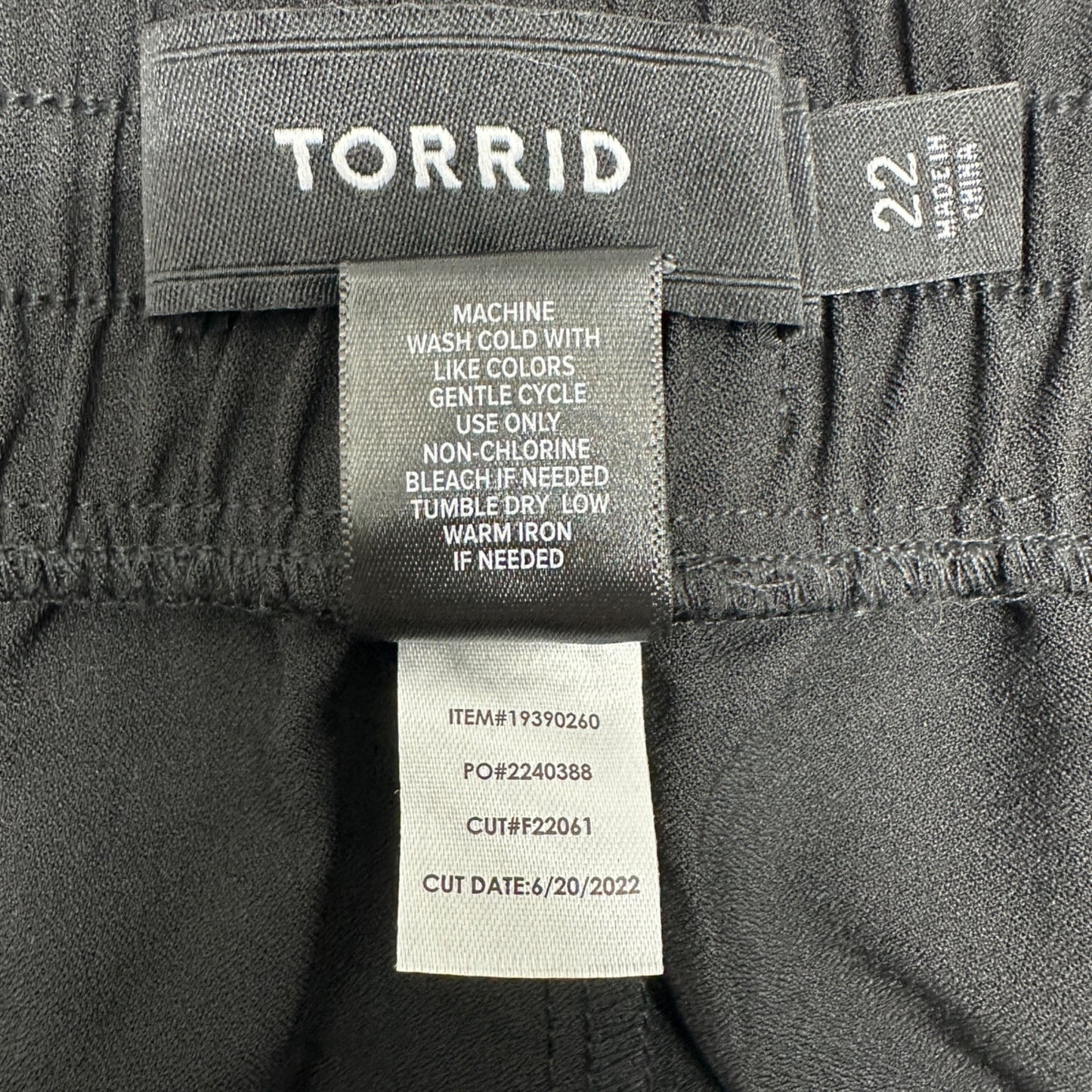 Torrid Dress Pants Womens 22 Black Wide Leg Elastic Waist Zip Up Pockets