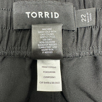 Torrid Dress Pants Womens 22 Black Wide Leg Elastic Waist Zip Up Pockets