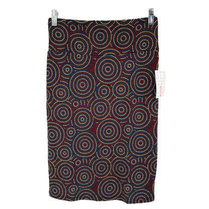 LuLaRoe Cassie Skirt Womens S Black with Red Blue Yellow Dotted Circles NEW