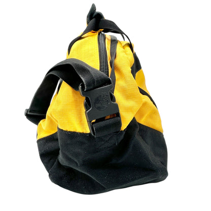 Timberland Duffle Bag Yellow and Black Mesh With Adjustable Shoulder Strap EUC
