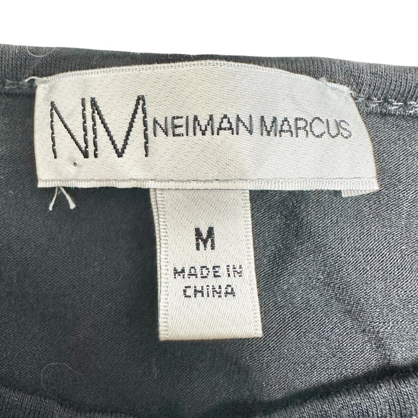 Neiman Marcus Top Womens M Black Long Sleeve Knot Front Lightweight Soft Comfort
