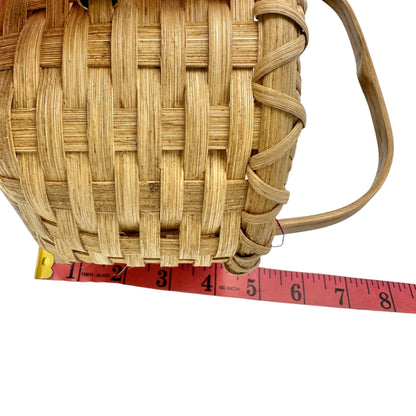Handmade Basket Live Laugh Love Metal Accents Wood Base and Handle Small Cute