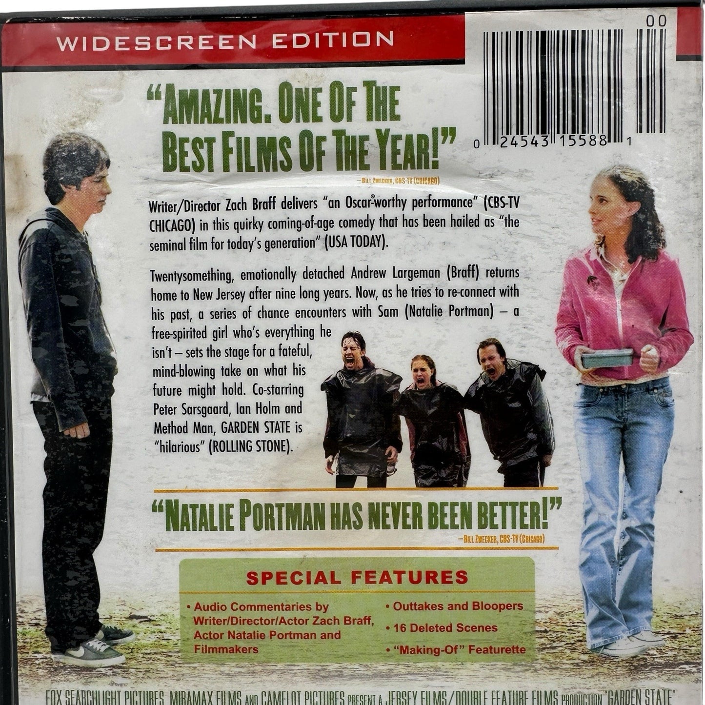 Garden State (DVD, 2004) Zach Braff Natalie Portman Hilarious Heartfelt Comedy