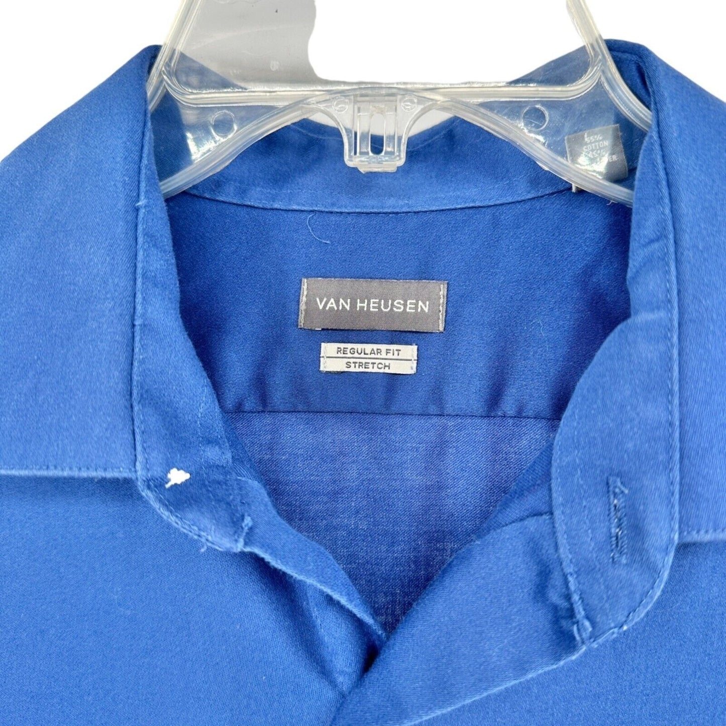 Van Heusen Men's Regular Fit Dress Shirt Blue 16.5 32/33 LS Stretch