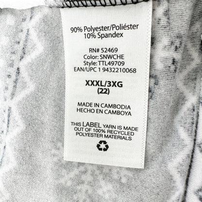 Time And Tru Leggings XXXL 3XG 22 Black White Gray Fair Isle Look