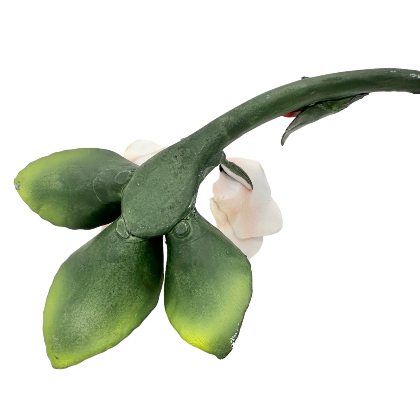 Home Decor Rose 7 inch White Pink Green Very Fragile