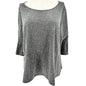 Lane Bryant Tunic Top Womens 22/24 Gray Sparkle Dot 3/4 Sleeve Relax Fit Blouse