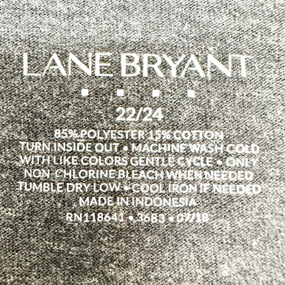 Lane Bryant Tunic Top Womens 22/24 Gray Sparkle Dot 3/4 Sleeve Relax Fit Blouse