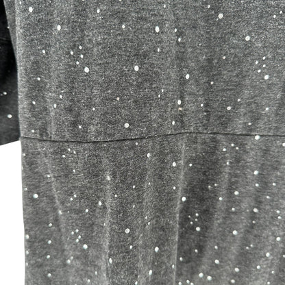Lane Bryant Tunic Top Womens 22/24 Gray Sparkle Dot 3/4 Sleeve Relax Fit Blouse