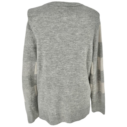Old Navy Sweater Womens XXL Gray White Plaid LS Super Soft Acrylic/Nylon Blend