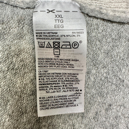 Old Navy Sweater Womens XXL Gray White Plaid LS Super Soft Acrylic/Nylon Blend