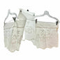 Vintage JCPenney Curtain Valance Sheer White Floral Embroidered 66x14 Scalloped