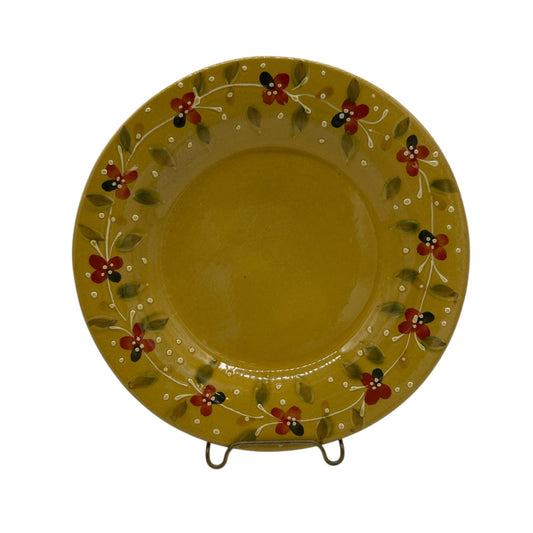 Le Petit Café Plate 8 inch Hand-Painted Yellow Floral Ceramic