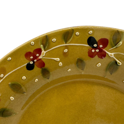 Le Petit Café Plate 8 inch Hand-Painted Yellow Floral Ceramic