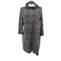 Tyler Böe Tunic Dress Womens XL Pink Background Black Leopard Spots Cowl Neck