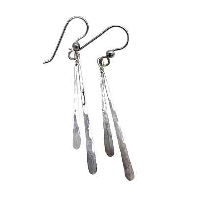 2 Sets of Pierced Earrings Silver Dangle