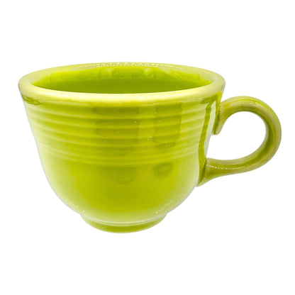 Fiesta Homer Laughlin Cup & 2 Saucers Set in Chartreuse Lead-Free Ceramic USA