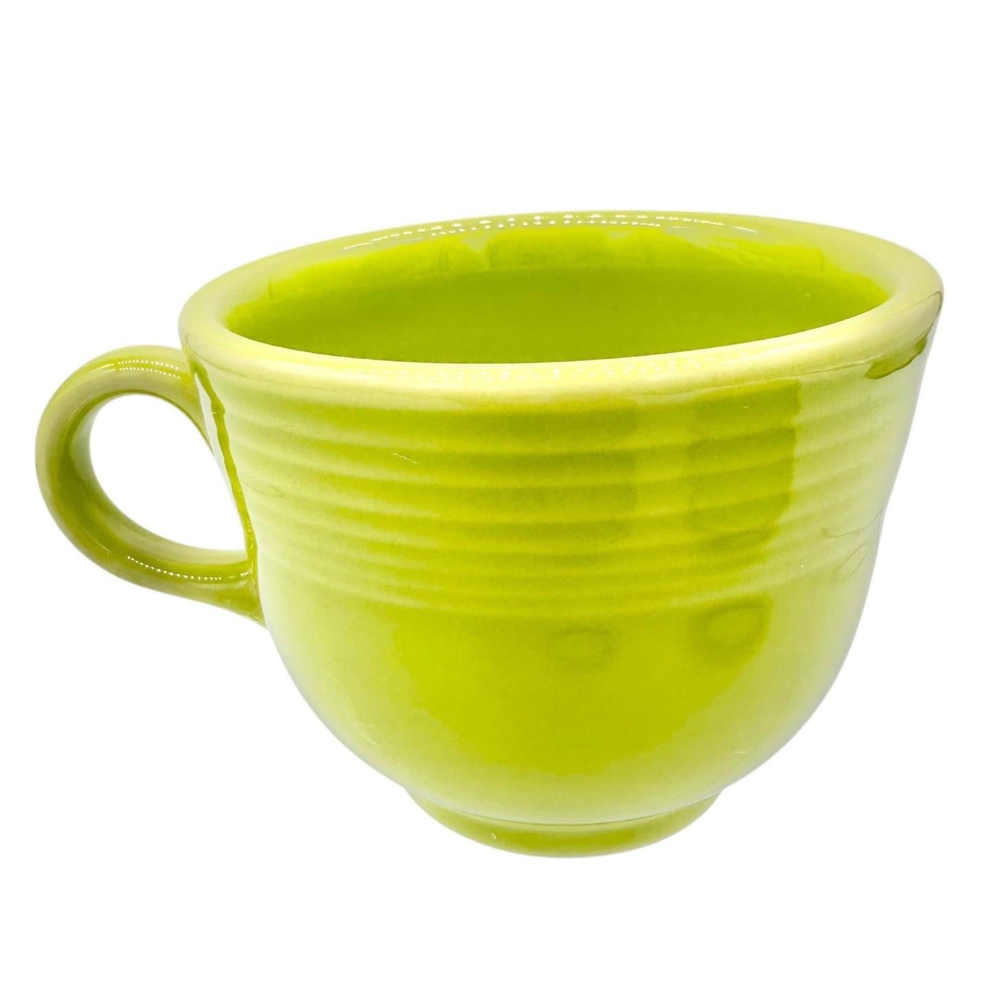 Fiesta Homer Laughlin Cup & 2 Saucers Set in Chartreuse Lead-Free Ceramic USA
