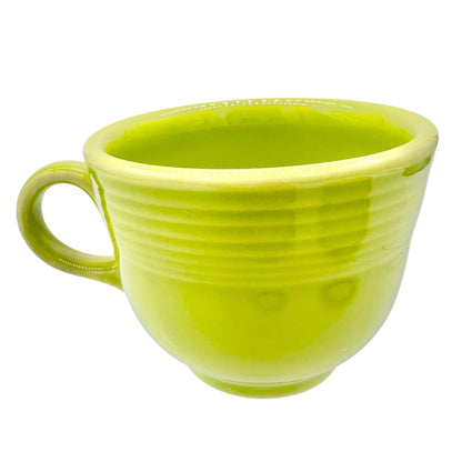 Fiesta Homer Laughlin Cup & 2 Saucers Set in Chartreuse Lead-Free Ceramic USA