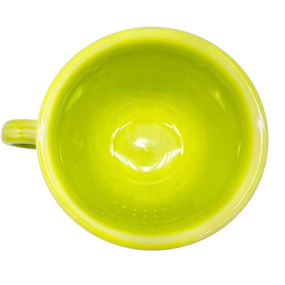 Fiesta Homer Laughlin Cup & 2 Saucers Set in Chartreuse Lead-Free Ceramic USA