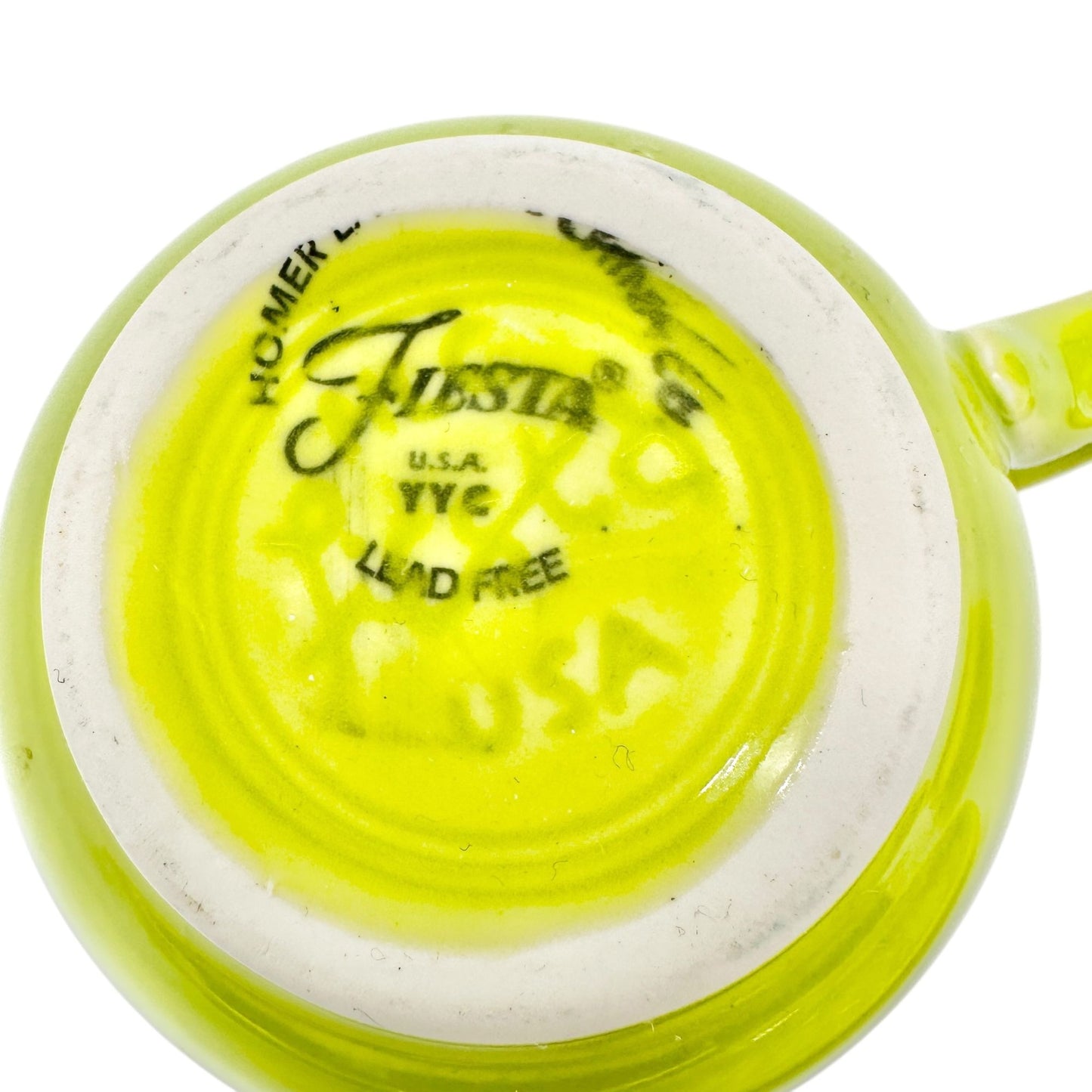 Fiesta Homer Laughlin Cup & 2 Saucers Set in Chartreuse Lead-Free Ceramic USA