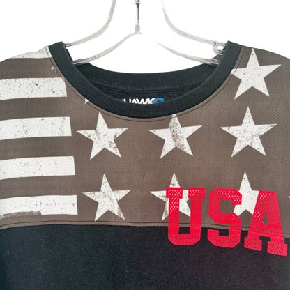 Tony Hawk T-Shirt Mens M American Flag Black Grey Red White Patriotic