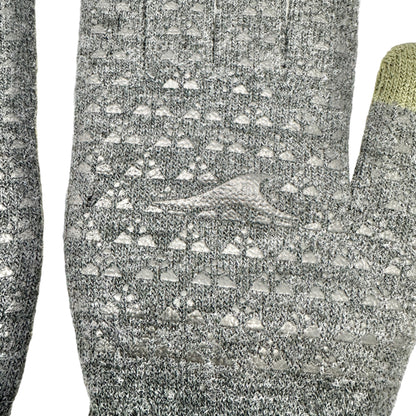 Achiou Winter Knit Gloves Gray Womens Mens Touchscreen Fingertips Grip Palm NIP