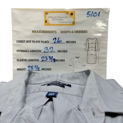 Preswick & Moore Regular Fit Shirt XL 17-17 1/2 34/35 Gray LS Button Down