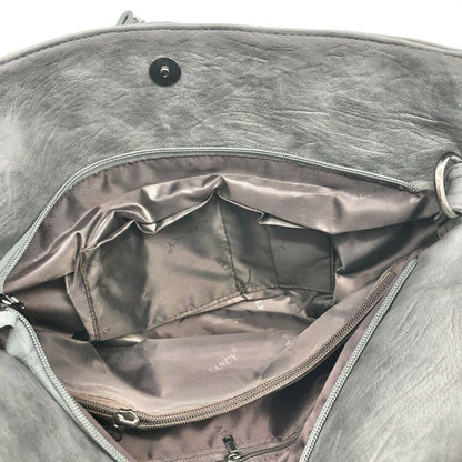 All Fancy Gray Tote Bag W Optional Strap Several Pockets Inside and Out