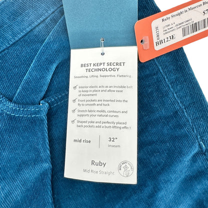 Ruby Mid Rise Straight Corduroy Pants Womens 20W Moroccan Blue By JAG Cotton